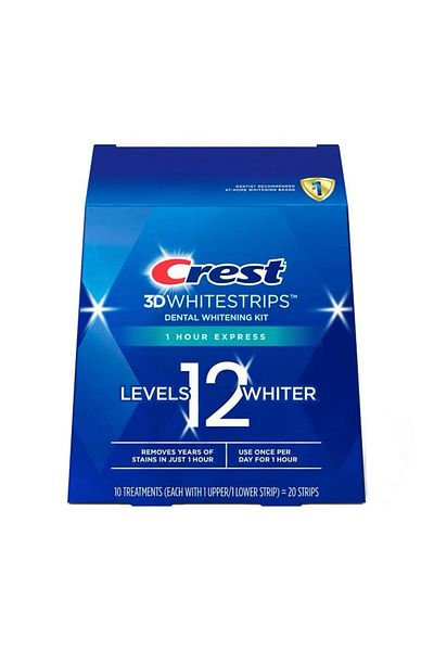 CREST 3D Whitestrips Dental Whitening Kit 1 Hour Express - 20Strips