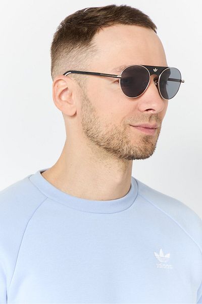 adidas Men Or009232a54 Round Sunglasses, Black