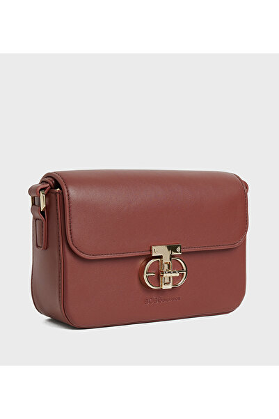 BCBG Burgundy Shoulder Bag With Lock