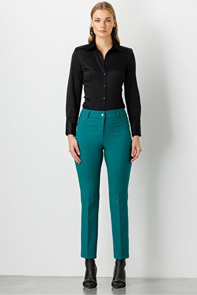 Moda İlgi Modailgi Beş Cep Dar Paça Pantolon Zümrüt