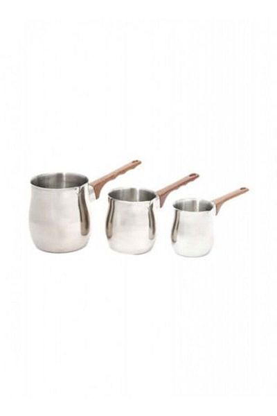 Generic Coffee Pot Set for Preparing Coffee - 3 Pieces, Silver