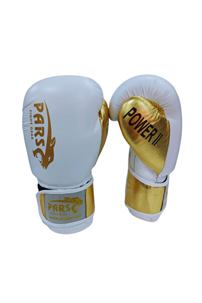 Pars Power2 Hakiki Deri Boks Eldiveni Beyaz-Gold