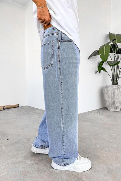 HAFKAGİYİM Ice Blue Basic Old School φαρδύ παντελόνι