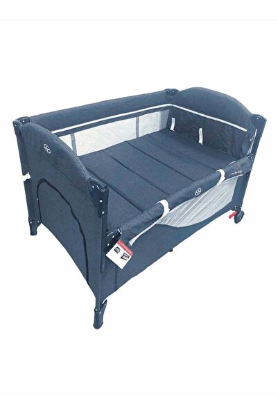 BabyCara سرير أطفال قابل للطي مع باب بسحاب وجانب قابل للتعديل بجوار السرير مع ناموسية 110 × 70