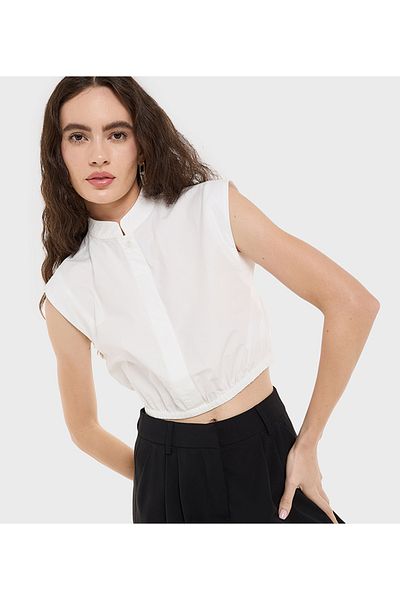 BCBG WHITE WOMEN-WOVEN BLOUSE