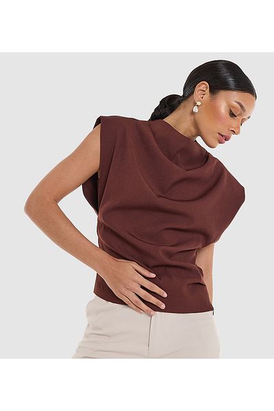 BCBG BROWN WOMEN-WOVEN BLOUSE
