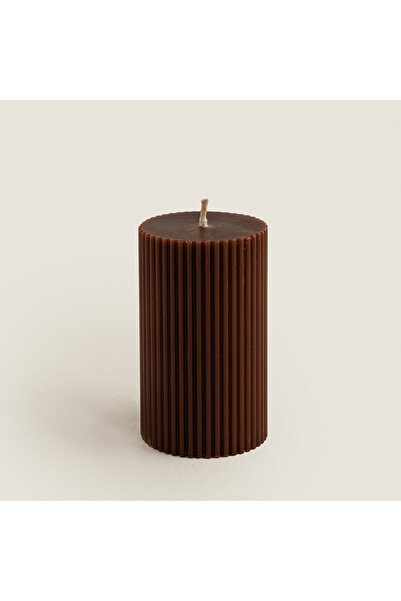 Chakra Helen Sütun Mum Vizon 6x10cm Vizon/Açık Vizon