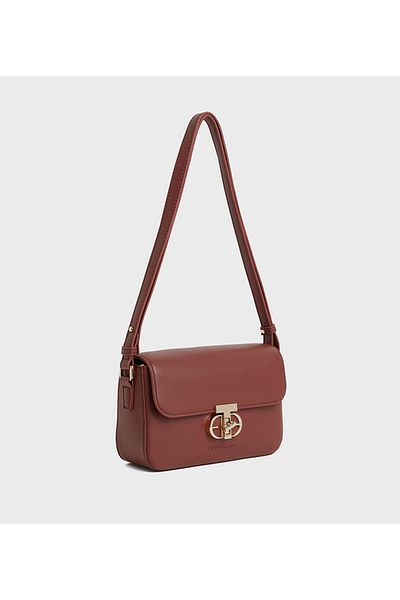 BCBG Burgundy Shoulder Bag With Lock
