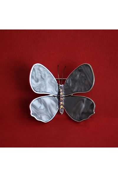 PUFO Broșă elegantă pentru femei în formă de fluture, Little Butterfly, argintie