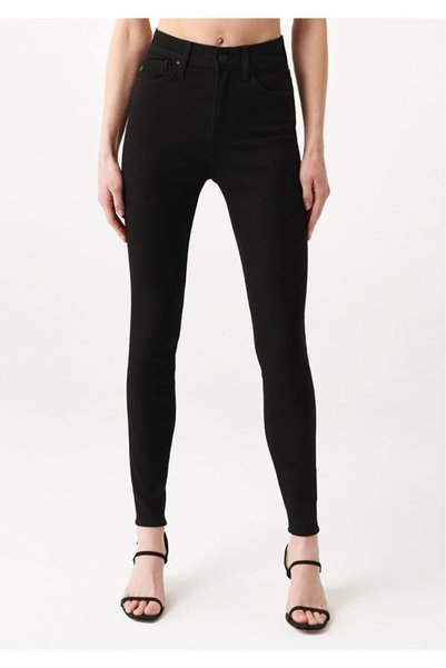 EvaGlams Women's Black Skinny Leg High Waist Denim Lycra Jeans Super Skinny
