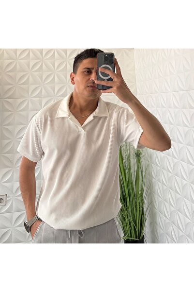 WENMİNG Ottoman Short Sleeve Polo Collar Tee