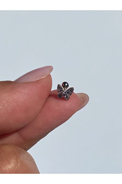 kurukafagift Çelik Minimal Kelebek Figürlü Piercing Tragus Helix 8 mm