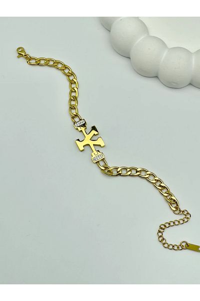 İNN JEWELLERY Steel Letter Y Bracelet, Non-Tarnish, Antiallergic, Figured with Chain (2 Years Importer Guaranteed)