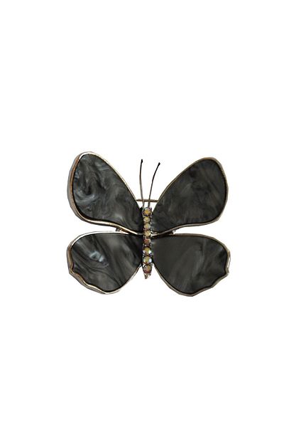 PUFO Broșă elegantă pentru femei în formă de fluture, Little Butterfly, argintie