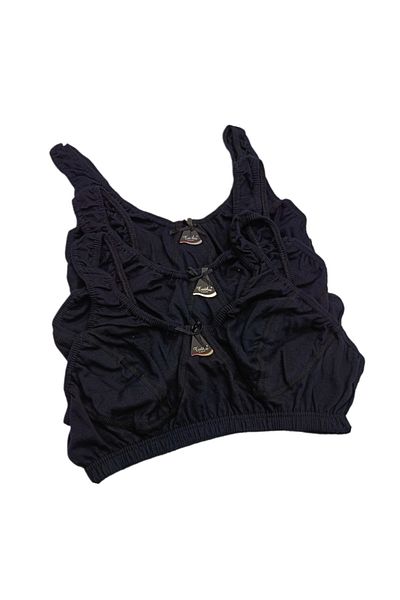 BEYAZTOPTAN 100% Cotton 3-Pack Black Bady Bra