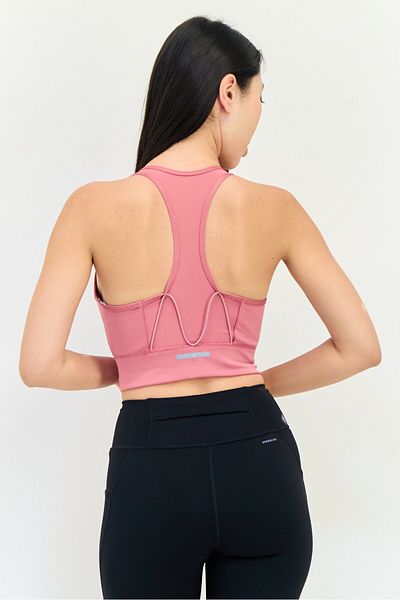 adidas X Parley Women Brand Logo Padded Sports Bra, Coral Pink