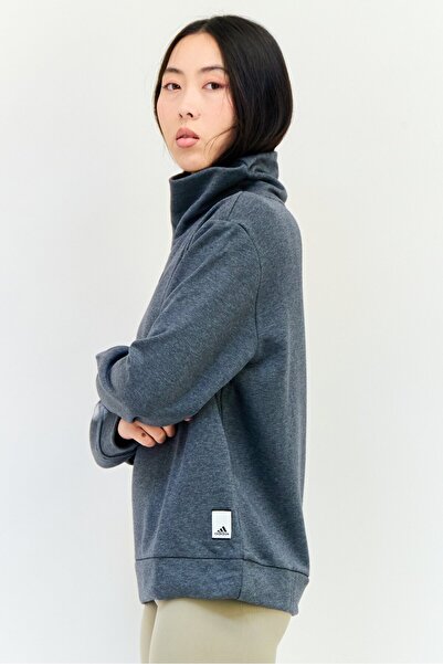 adidas Women Sportswear Fit Long Sleeve Outdoor Sweatshirt, Dark grey