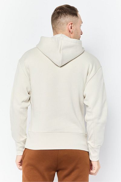 adidas Men Sportswear Fit Embroidered Logo Outdoor Hoodie, Light Beige