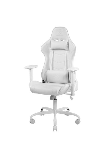 DELTACO Deltaco Gaming WCH80 Gaming Chair, PU Leather, Ergonomic, High Back, Lumbar and Cervical Pillow, White