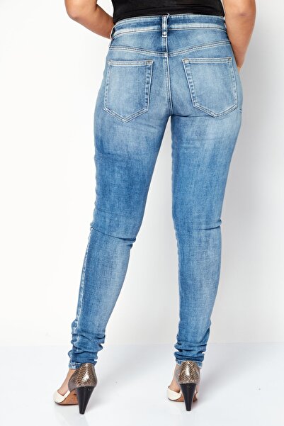 Diesel Women SLANDY Slim Fit Mid Waist Stretchable Denim Jeans, Mid Blue