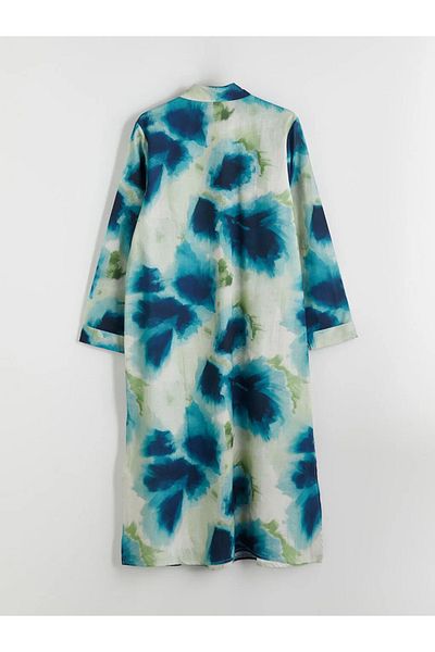 LC Waikiki Lcw Modest Green Print Women's Shirt Tunic