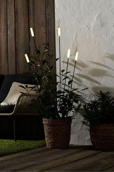 Tchibo 5 Pieces Solar Lights Torch Set, Black