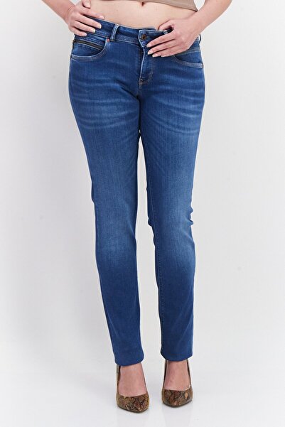 Pepe Jeans Women Slim Fit Washed Stretchable Jeans, Blue
