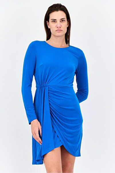 Donna Morgan Women Solid Sheath Dress, Blue