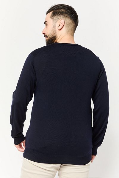 Harmont & Blaine Jeans Men Crew Neck Long Sleeve Plain Sweater, Navy