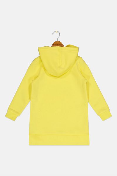 Esprit Kids Girl Brand Logo Long Sleeve Hooded Sweatshirts, Neon Yellow