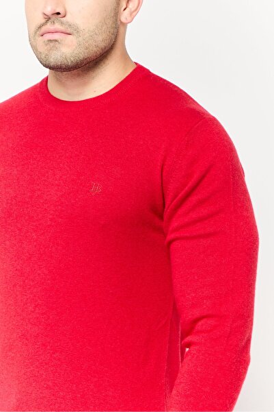 Harmont & Blaine Men Crew Neck Long Sleeve Knit Sweater, Red