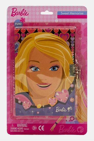Barbie Kids Girl Diary With Lock, Pink