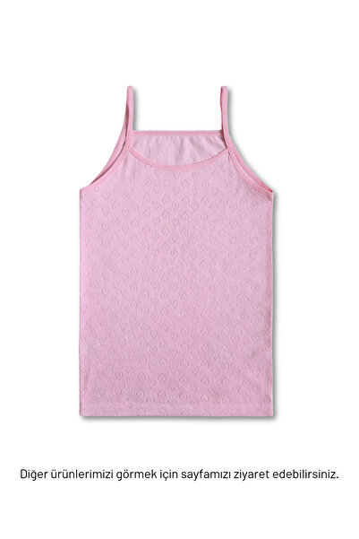 GizaKids %100 Pamuklu Kız Çocuk İnce Askılı Jakarlı Atlet Fanila İç Çamaşır 6lı Set