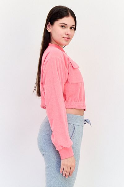 FILA Women Sportswear Fit Full Size Outdoor Sweatshirt, Pink