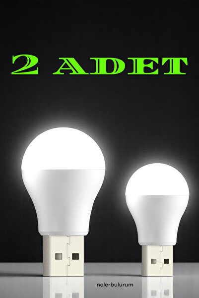 nelerbulurum 2 adet Usb uçlu Led 1w beyaz Işık powerbanke takılabilen ampül G...
