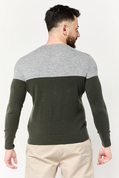 Harmont & Blaine Men Crew Neck Two-tone Sweater, Multicolor