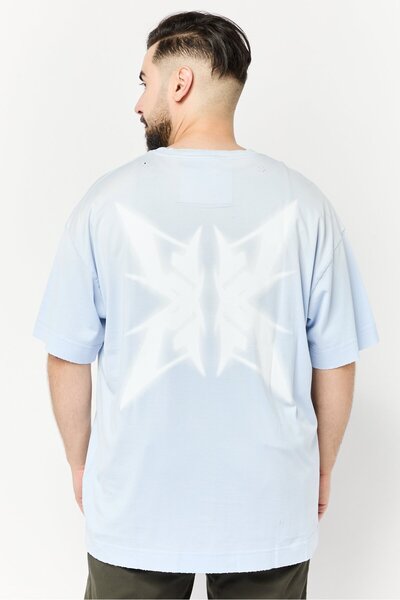 Givenchy Men Crew Neck Short Sleeve Graphic Print T-shirt, Blue