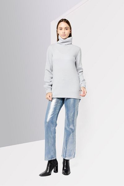Harmont & Blaine Women Turtle Neck Textured Sweater, Grey