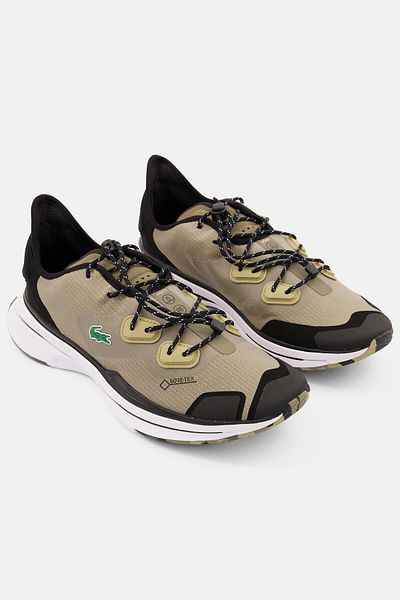 Lacoste Men Runspinultragtx Lace Up Casual Shoes, Black/Khaki Combo
