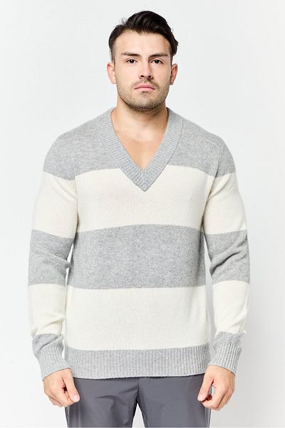 Esprit Men V-neck Yarn Dye Sweater, Multicolor