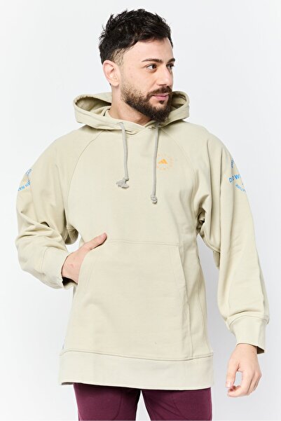 adidas هودي رجالي رياضي بأكمام طويلة للأنشطة الخارجية من ستيلا مكارتني، بيج