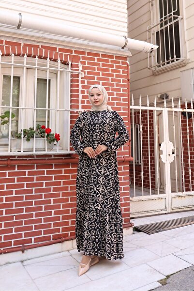 new ats Haljina od viskoze sa uzorkom i nabranom suknjom