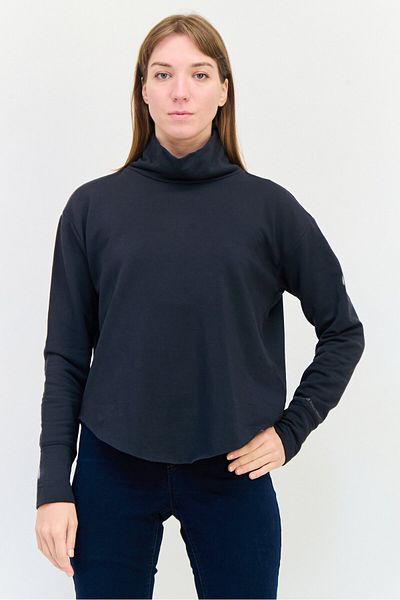 Offline by Aerie Women Turtle Neck Solid Long Sleeves Sweatshirt, Black