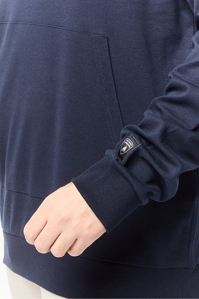 Lamborghini Men Hooded Brand Logo Long Sleeve Sweatshirt, Dark Navy