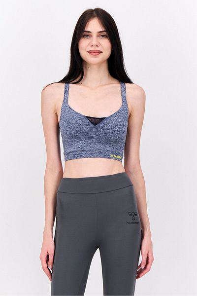 hummel Women Brand Logo Padded Sport Bra, Navy