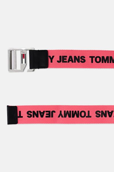 Tommy Jeans Women Brand Logo Textile Belt, Black