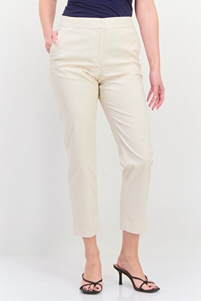 Gant بنطلون نسائي بقصة عادية وساق مستقيمة، كريمي