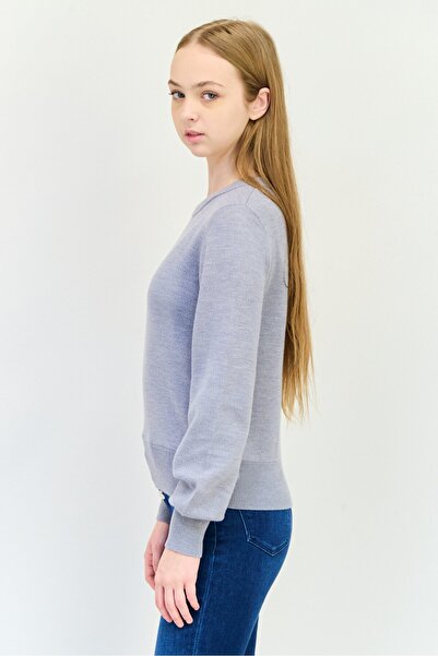 Esprit Women Crew Neck Knitted Sweater, Grey