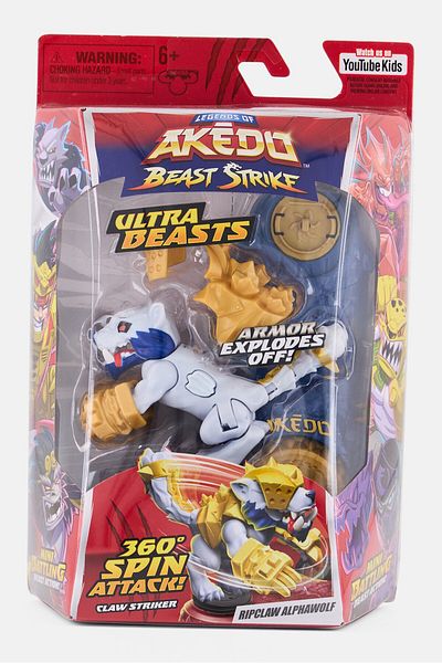 Akedo Ultra Beasts Strike Ripclaw Alphawolf 360 Spin Attack Action Figure