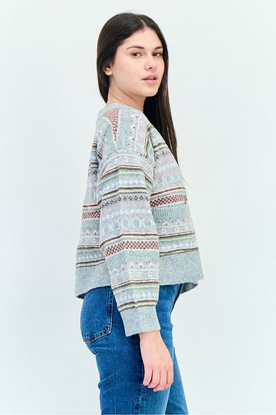 PİNK ROSE Women V-neck Crochet Patten Cardigans, Multicolor